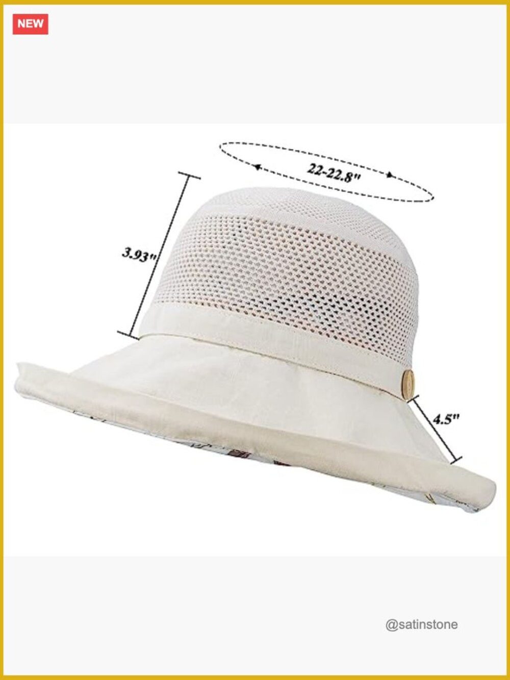 Women's Wide Brim Bucket Sun Hat UPF50+ UV Protection Packable Foldable Travel - Picture 4 of 7